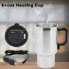 12v Stainless Steel Liner Car Electric Cup Car Water Cup Car Heating Cup Car Insulation Cup 450ml - White