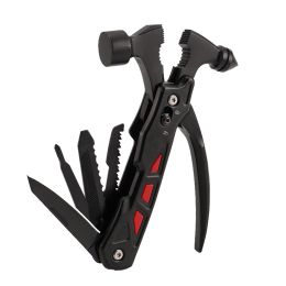 Multi-function Hammer Camping Gear Multitool Portable Outdoor Survival Gear Emergency Life-saving Hammer Escape Tool - Black