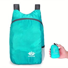 Portable And Foldable Small Backpack; Short-Distance Travel Bag For Men And Women For American Football Spectators - Lake Blue