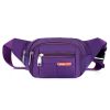 Casual Multifunctional Waist Bag; Adjustable Durable Large Capacity Messenger Bag For Outdoor Sports Running Walking - Purple