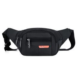 Casual Multifunctional Waist Bag; Adjustable Durable Large Capacity Messenger Bag For Outdoor Sports Running Walking - Black