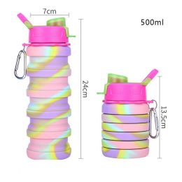 500ml Creative Silicone Folding Water Cup Outdoor Sports Ride Fitness Portable Kettle Camouflage Gift Cup Free Delivery Items - 0.5L - 1