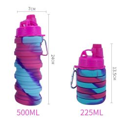 500ml Creative Silicone Folding Water Cup Outdoor Sports Ride Fitness Portable Kettle Camouflage Gift Cup Free Delivery Items - 0.5L - 4