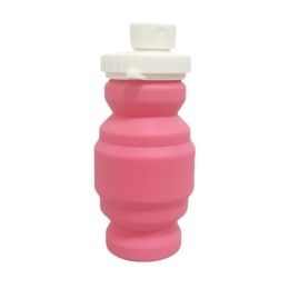 Portable Silicone Folding Cup 320ml Mini Outdoor Picnic Tableware Box Travel Coffee Retractable Wine Glass - Pink - 320ml