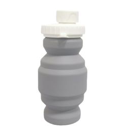 Portable Silicone Folding Cup 320ml Mini Outdoor Picnic Tableware Box Travel Coffee Retractable Wine Glass - Grey - 320ml