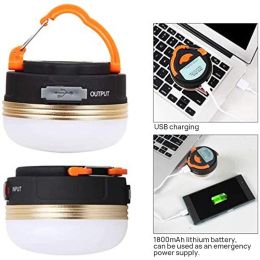 Camping Tent Lantern Light IP65 Waterproof Magnetic Absorption USB Rechargeable - USB Power Bank