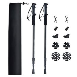 Camping & Hiking Adjustable Anti-Shock Hiking Walking Climbing Sticks - Black B - Trekking Poles