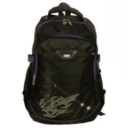 Blancho [Purple Zipper] Chic Multiurpose Backpack / School Bag / Dayback / Outdoor Backpack - Black - BP-WDL023-BLACK