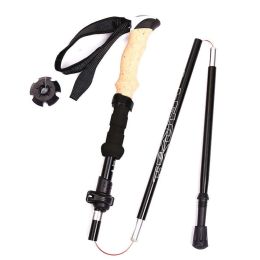 Camping & Hiking Adjustable Anti-Shock Hiking Walking Climbing Sticks - Black A - Trekking Poles