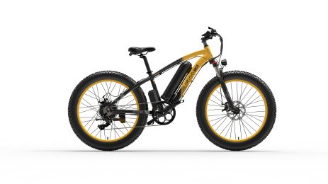 US Stock shipping 26 inch Fat Tire Electric Mountain Bike 1000w Motor GOGOBEST 48V 13ah Battery 7 Speed Off Road Electric Bike - yellow