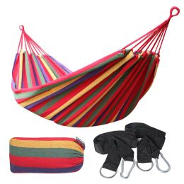 75"x59" Garden Camping Hammock Swing Bed 450lbs Capacity w/ Tree Strap Hiking Travel - Orange - 79" x 31" (Single Person)