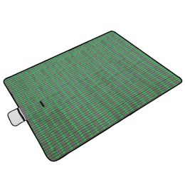 60" x 78" Waterproof Picnic Blanket Handy Mat with Strap Foldable Camping Rug - Green