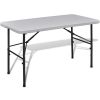 vidaXL Foldable Garden Table 48" HDPE White - White