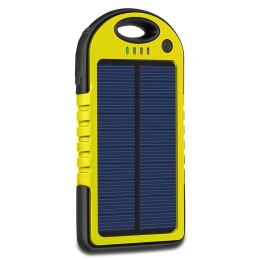 10000mAh Portable Fast Charging Power Bank USB Solar Charging with Flashlight For iPhone Xiaomi Android - Black