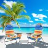 2-Pack Folding Backpack Beach Chair Table Set 5-Position Outdoor Reclining Chair Yellow - Yellow - Aluminum, PP