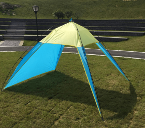 Camping Tent Sunshade Waterproof Tent Outdoor Canopy Beach Shelter Sunscreen Tent For Camping Hiking Fishing Bearing 5-8 People - Blue green