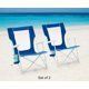 2-Pack Folding Hard Arm Beach Bag Chair with Carry Bag; Blue - Blue - Steel; Polyester; Resin