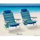 2-Pack Reclining Beach & Event Lay-Flat Backpack Chair Blue & Green Stripe - Blue & Green - Aluminum; Polyester; Resin