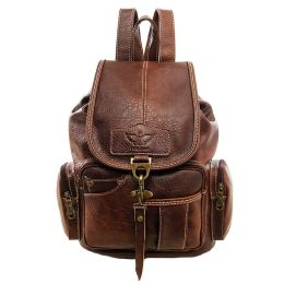 Women Girls Leather Backpack Shoulder School Shoulder Satchel HandBag Travel - Dark Brown