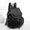 Women Girls Leather Backpack Shoulder School Shoulder Satchel HandBag Travel - Black