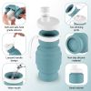 Portable Silicone Folding Cup 320ml Mini Outdoor Picnic Tableware Box Travel Coffee Retractable Wine Glass - Grey - 320ml