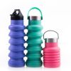 500ML Large Capacity Silicone Sports Water Bottle Outdoor Folding Water Cup For Climbing Travel - as picture3