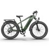 AOSTIRMOTOR New Pattern King 26" 1000W Electric Bike 26in Fat Tire 52V15AH Removable Lithium Battery for Adults KING - as picture