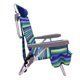 2-Pack Reclining Beach & Event Lay-Flat Backpack Chair Blue & Green Stripe - Blue & Green - Aluminum; Polyester; Resin