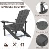 HIPS Adirondack Chairs Set of 2; Weather Resistant Plastic Fire Pit Chairs for Patio Deck - Gray - High Impact Polystyrene