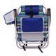 2-Pack Reclining Beach & Event Lay-Flat Backpack Chair Blue & Green Stripe - Blue & Green - Aluminum; Polyester; Resin