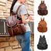 Women Girls Leather Backpack Shoulder School Shoulder Satchel HandBag Travel - Black