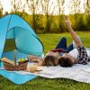 Pop Up Beach Tent Sun Shade Shelter Anti-UV Automatic Waterproof Tent Canopy for 2/3 Man w/ Net Window Storage Bag - Green