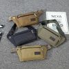 1pc Unisex Multifunctional Canvas Waist Bag Fanny Pack For Outdoor Activities - Army Green