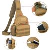 Military Tactical Shoulder Bag; Trekking Chest Sling Bag; Nylon Backpack For Hiking Outdoor Hunting Camping Fishing - Khaki - Nylon