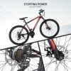 S26102 Elecony 26 Inch Mountain Bike; Shimano 21 Speeds with Mechanical Disc Brakes; High-Carbon Steel Frame; Suspension MTB Bikes Mountain Bicycle fo