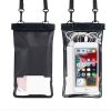 2pcs Oversized Mobile Phone Waterproof Dustproof Bag Touch Screen For Diving Swimming Sealing - 2pcs- Black