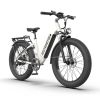 AOSTIRMOTOR New Pattern 26" 1000W Electric Bike Fat Tire 52V15AH Removable Lithium Battery for Adults(white) - as picture