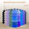 500ml outdoor retractable water bottle portable collapsible silica gel sports cup - as shown - A02 500ML