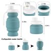 Portable Silicone Folding Cup 320ml Mini Outdoor Picnic Tableware Box Travel Coffee Retractable Wine Glass - Grey - 320ml