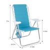 2-Pack Mainstays Reclining Bungee Beach Chair; Teal - Teal - Aluminum; Steel; Polyester