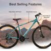 A29143 Elecony 29 inch Aluminum Mountain Bike; Shimano 21 Speed Mountain Bicycle Dual Disc Brakes for Woman Men Adult Mens Womens; Multiple Colors - a