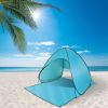 Pop Up Beach Tent Sun Shade Shelter Anti-UV Automatic Waterproof Tent Canopy for 2/3 Man w/ Net Window Storage Bag - Green