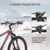 S26102 Elecony 26 Inch Mountain Bike; Shimano 21 Speeds with Mechanical Disc Brakes; High-Carbon Steel Frame; Suspension MTB Bikes Mountain Bicycle fo