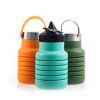 500ML Large Capacity Silicone Sports Water Bottle Outdoor Folding Water Cup For Climbing Travel - as picture3