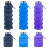 500ml outdoor retractable water bottle portable collapsible silica gel sports cup - as shown - A01 500ML