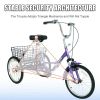 Adult Folding Tricycle ; Foldable 20 inch 3 Wheel Bikes; Single Speed Portable Cruiser Bicycles with Shopping Basket for Seniors; Women; Men - as pict