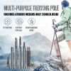 Trekking Poles; Folding Multi-functional Outdoor Hiking Self-defense Sticks; Mountain Camping Supplies Set With Walking Stick Screwdriver - Black