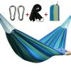 75"x59" Garden Camping Hammock Swing Bed 450lbs Capacity w/ Tree Strap Hiking Travel - Blue - 79" x 59" (Double Person)