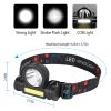 LED Headlight Super Bright Head Torch USB Rechargeable Headlamp  - Black