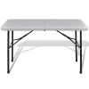 vidaXL Foldable Garden Table 48" HDPE White - White